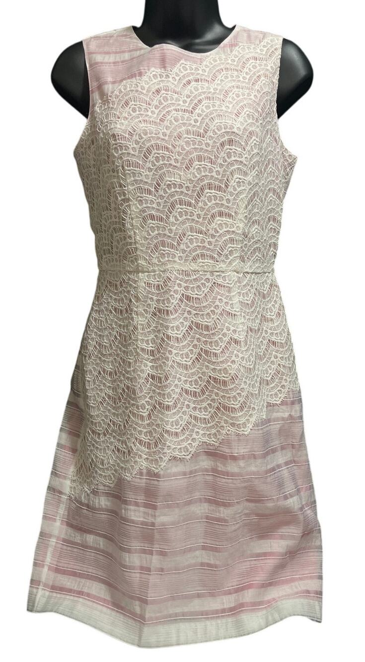 Ivy & Blu Pink & White Lace Sleeveless Dress - Size 2